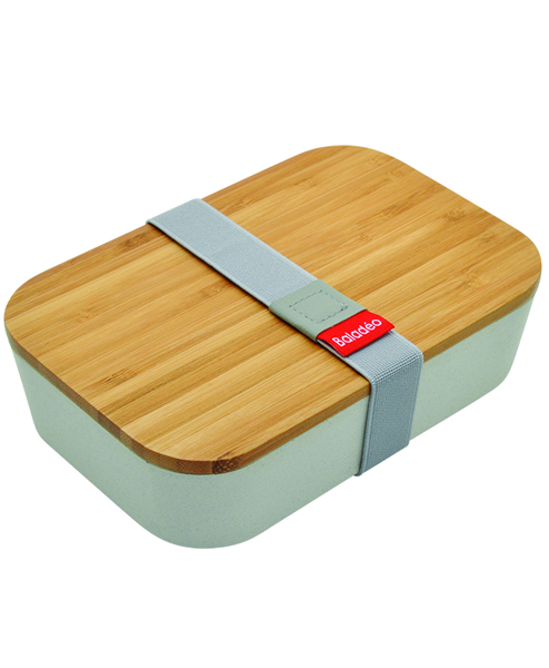 Baladéo Akita weiße Lunchbox mit Bambusdeckel