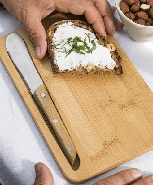 Baladéo Frühstücks-Brettchen 'Takeita' mit Buttermesser Bambus