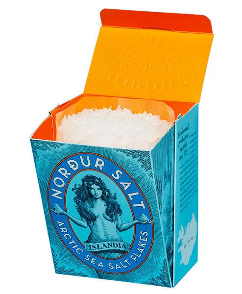 Nordur Meersalzflocken Natur, 125 g Verpackung