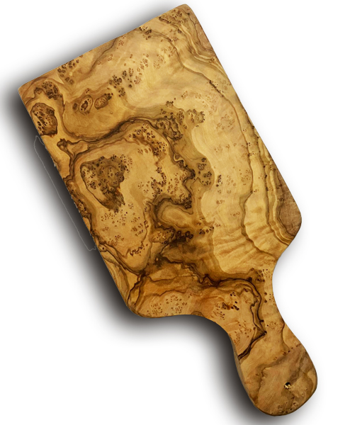 OE, Fruehstuecksbrettchen mit Griff, 27 x 13,5 cm Olivenholz