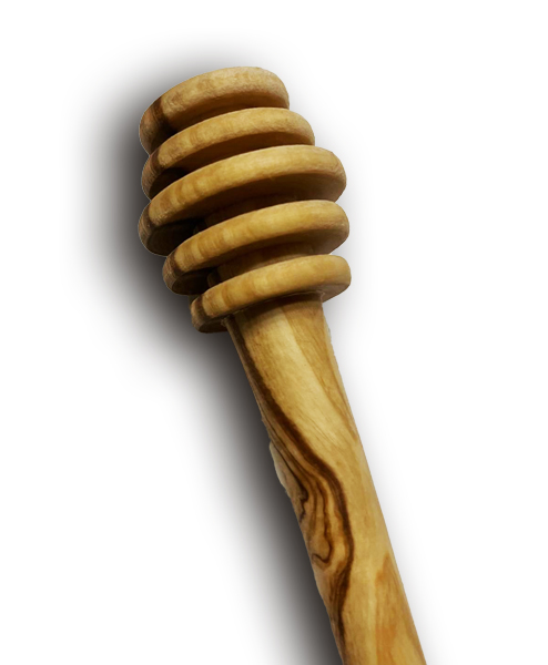 OE, Honiglöffel mit Rillen aus Olivenholz, 14 cm