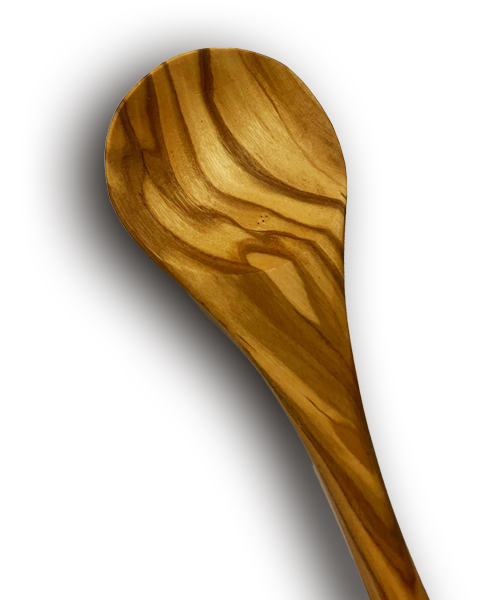 OE Runder Kochloeffel aus Olivenholz, 30 cm