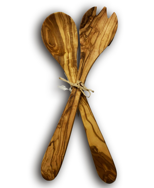 OE, Salatbesteck aus Olivenholz, 30 cm