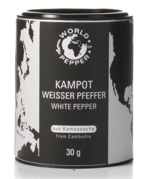 Intensiver Pfeffer für die Mühle. Passt gut zu Fisch und Meeresfrüchten