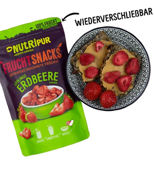 NutriPur, Gefriergetrocknete Erdbeeren, 25g