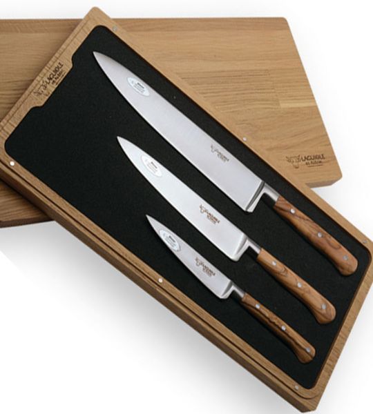 LeA 3er Set Kochmesser Olivenholz