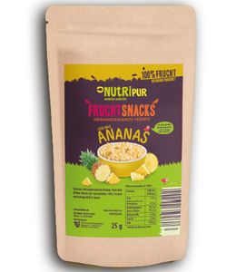 NutriPur, Gefriergetrocknete Ananas BITS, große Stücke 25g