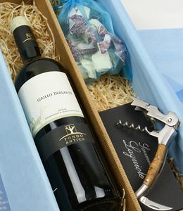 Geschenk mit Weißwein