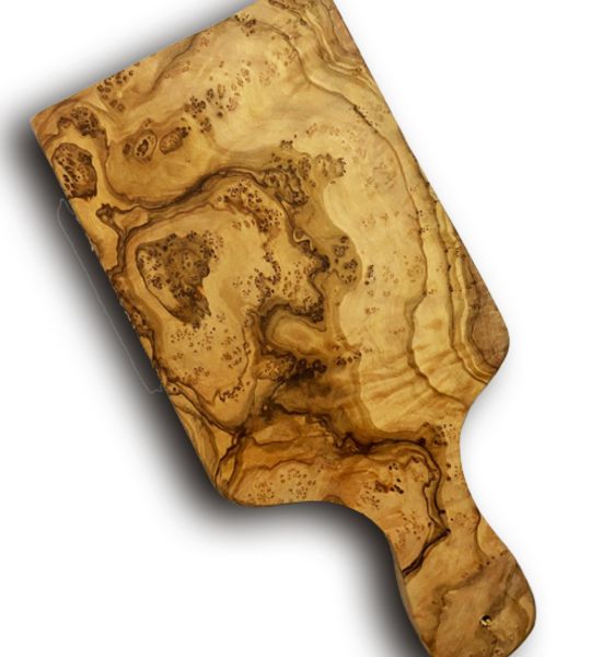 OE, Fruehstuecksbrettchen mit Griff, 27 x 13,5 cm Olivenholz