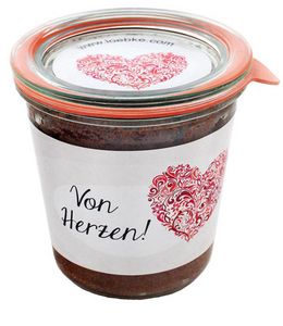 Hof Löbke, Schokokuchen von Herzen 290ml Sturz-Weckglas