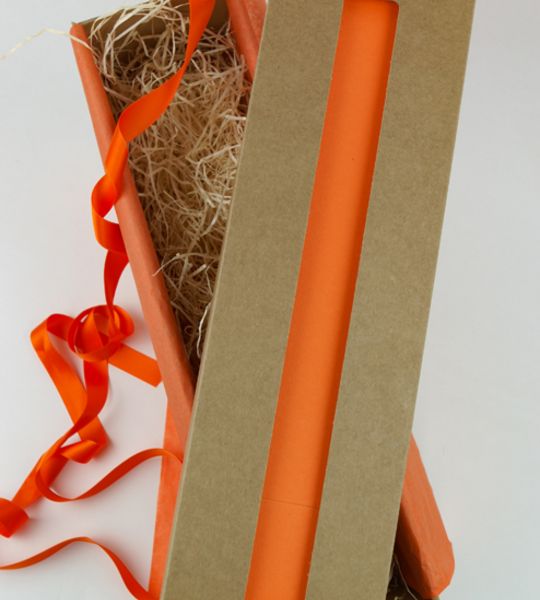 Corviscom 1er Schatulle mit Sichtfenster orange