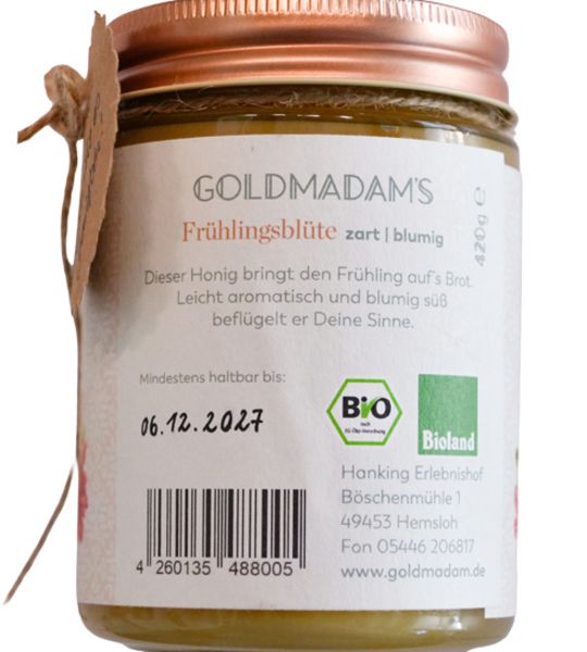Goldmadam's Bio deutscher Imkerhonig 400g