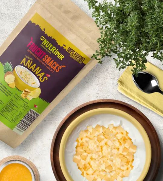NutriPur, Gefriergetrocknete Ananas BITS, große Stücke 25g