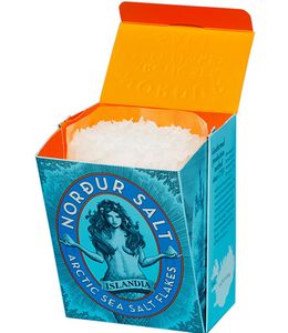 Nordur Meersalzflocken Natur, 125 g Verpackung
