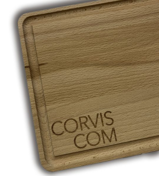 Marvin's Schneidebrett Buche mit Saftrinne Gravur