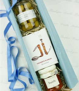 corviscom Geschenkbox Picknick Gourmet mit Laguiole Besteck