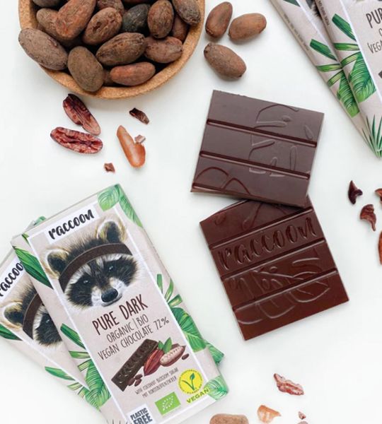 raccoon, Pure Dark Schokolade, BIO, VEGAN