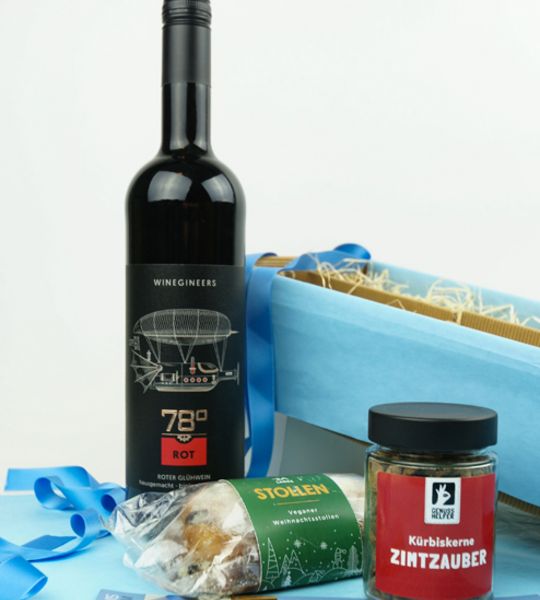 corviscom Geschenkpaket Weihnachtsgruss Classic vegan Gluehwein